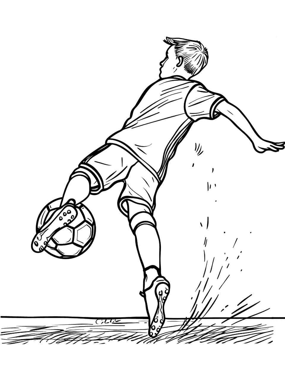 Corner Kick Soccer Coloring Page - A player taking a corner kick with concentration.