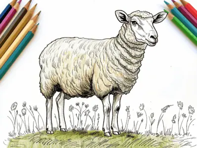 Sheep Coloring Pages for Kids