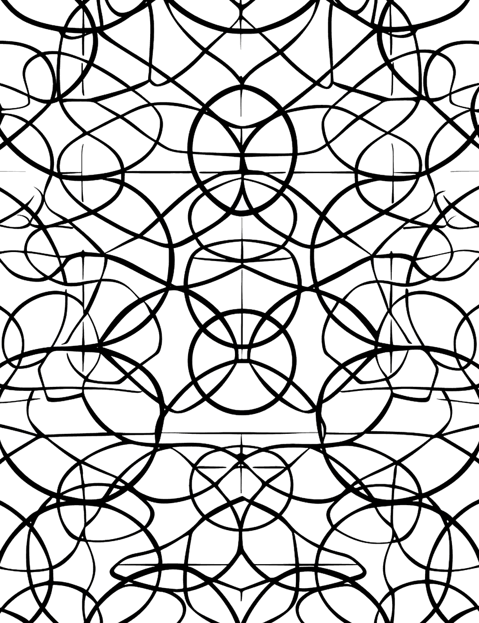 Optical Illusion Circles Geometric Coloring Page - Circles are arranged in a way that creates an optical illusion of depth.