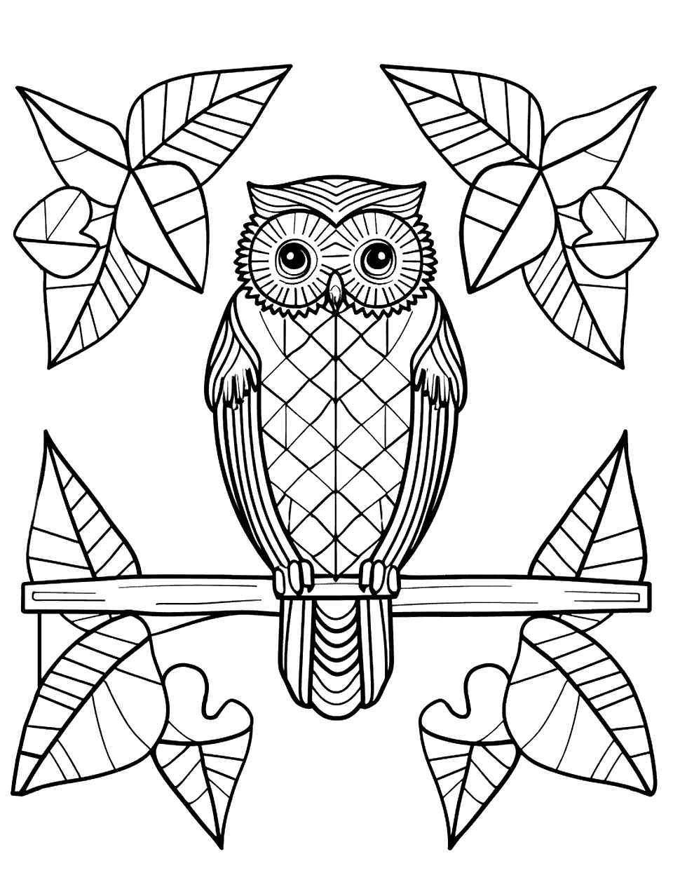 Diamond Patterns Geometric Coloring Page - A page filled with overlapping diamond shapes creating a complex pattern.