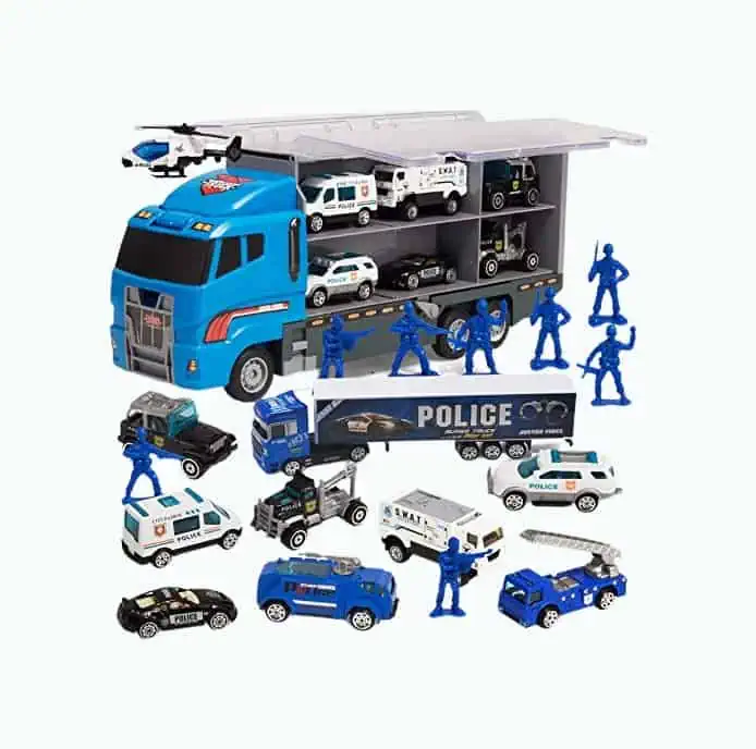 Product Image of the 10-in-1 Die-Cast Police Set