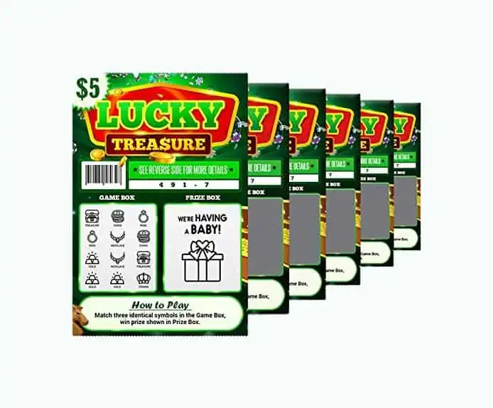 Product Image of the 6 Pack - Pregnancy Announcement Lottery Scratch-Off Tickets | 4x6 Authentic...