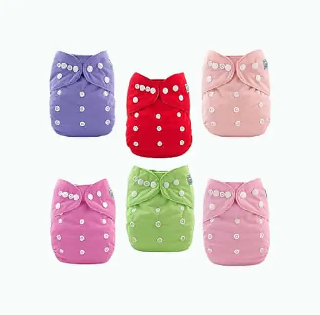 Product Image of the ALVABABY Baby Cloth Diapers 6 Pack with 12 Inserts Adjustable Washable and...