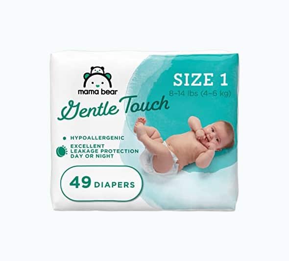 Product Image of the Amazon Brand - Mama Bear Gentle Touch Diapers, Hypoallergenic, Size 1, 49 Count,...