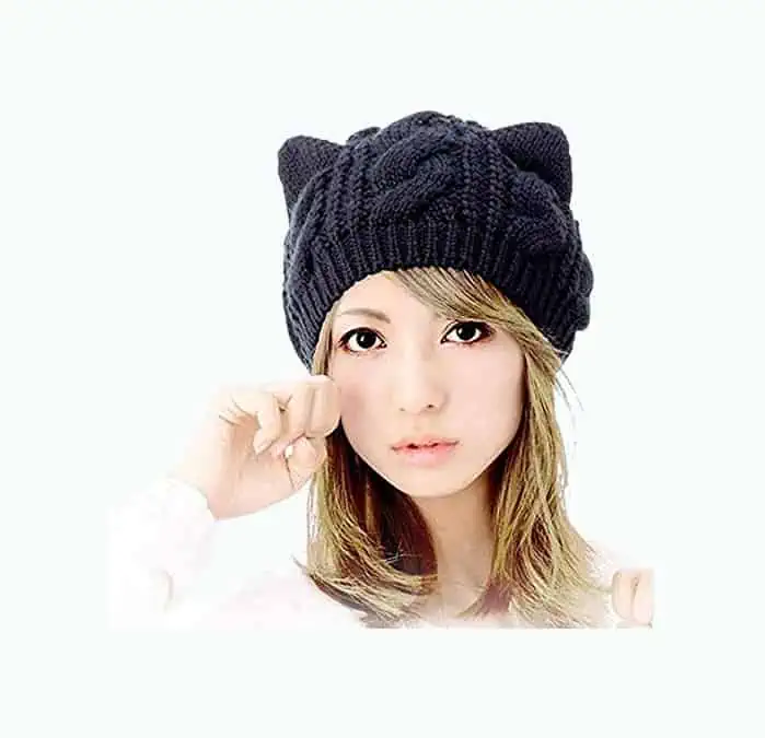 Product Image of the Amberetech Knitted CAT Kitty Ears Hat