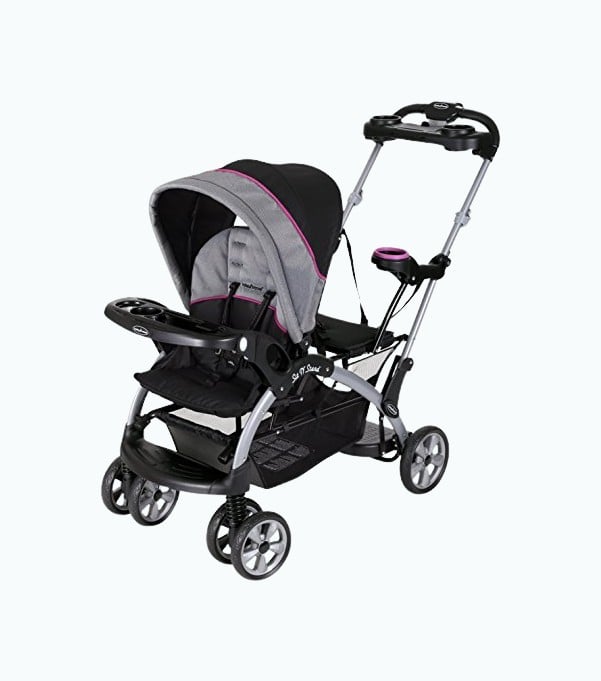 Double stroller with clearance stand