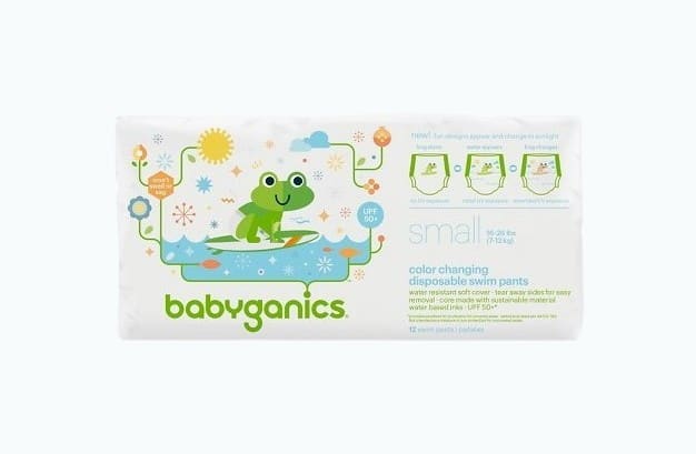 Product Image of the Babyganics Color Changing Disposable Swim Diapers, Small