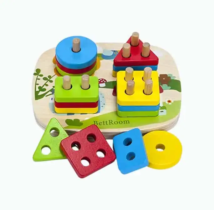 Product Image of the BettRoom Wooden Geometric Stacking Set