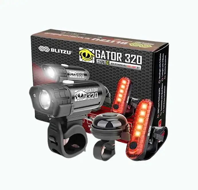 Product Image of the Blitzu Gator Rechargeable Bike Light Set