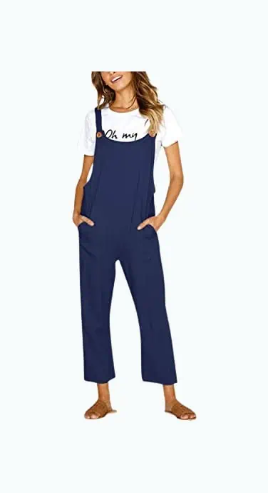 Product Image of the CNFIO Baggy Cotton Overalls Strappy Jumpsuits
