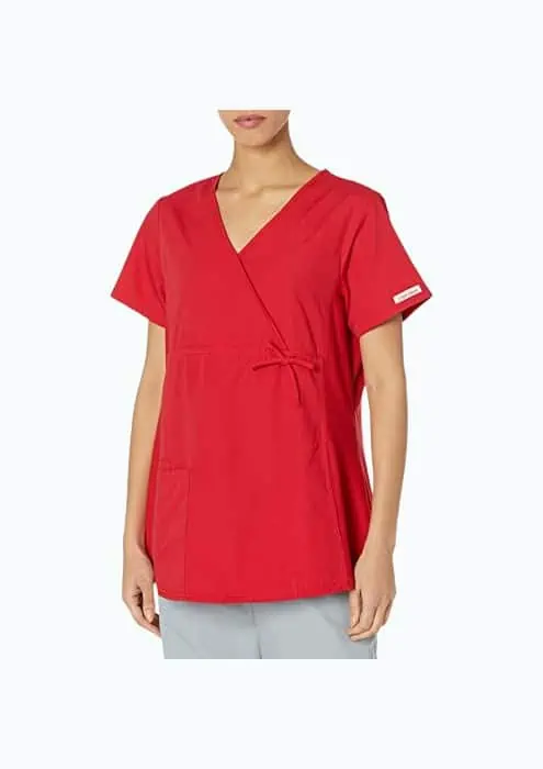 Product Image of the Cherokee Maternity Wrap Scrubs Shirt