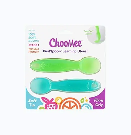 Curved Head Self-Feeding Spoon - Toddler Looped Handle Spoon – TheToddly