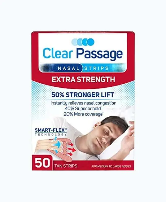 Product Image of the Clear Passage Nasal Strips Extra Strength, Tan, 50 Count | Works Instantly to...