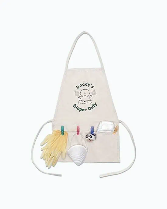 Product Image of the Daddy's Diaper Duty Apron - Unique New Dad Gag Gift for Baby Shower Fun
