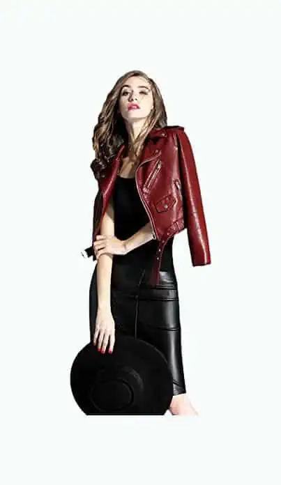 Product Image of the Faux Leather Motorcycle Jacket