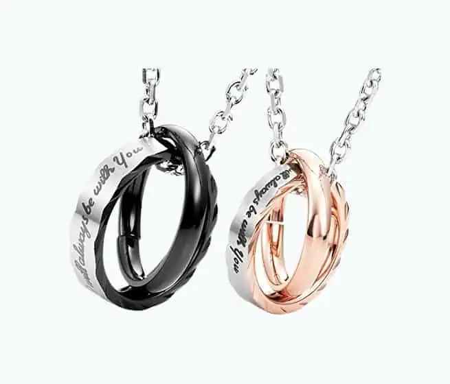 Product Image of the His and Hers Engraved Necklaces
