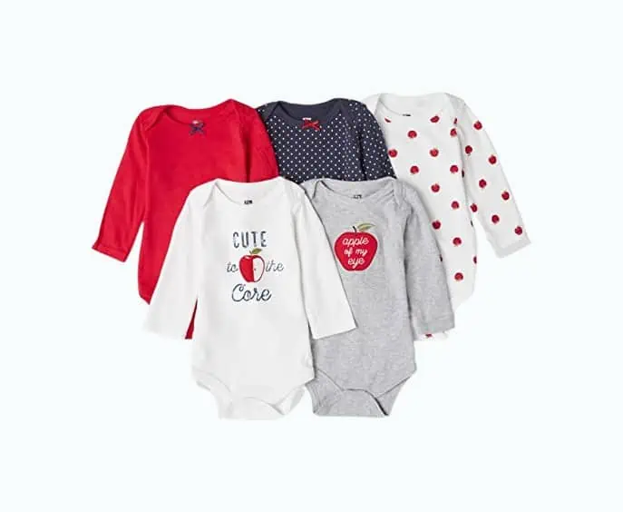 Product Image of the Hudson Baby Cotton Long-sleeve Bodysuits