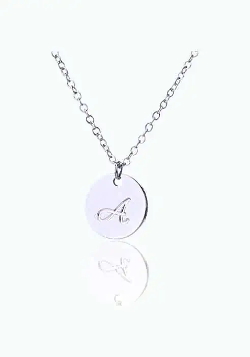 Product Image of the Initial Silver Disc Necklace