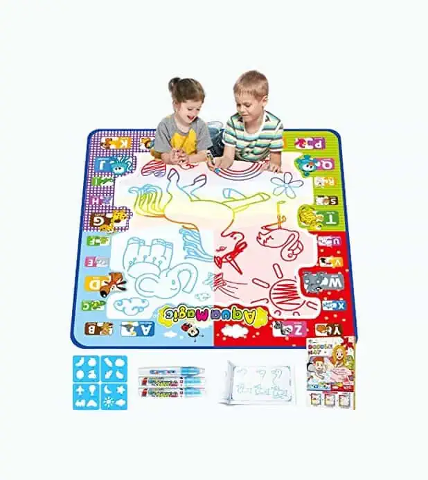 Product Image of the Jasonwell Aqua Water Doodle Mat 31 X 31 Inches Extra Large Magic Drawing...