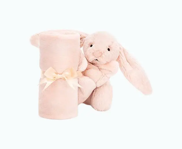Product Image of the Jellycat Bashful Blush Bunny Soother Baby Stuffed Animal Security Blanket