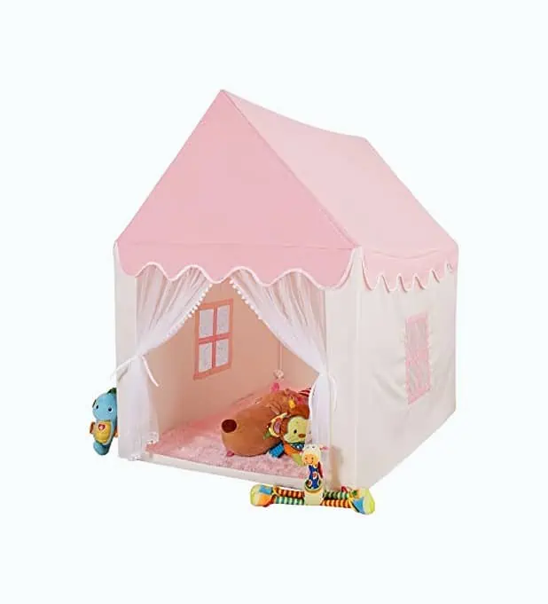 Product Image of the Kids Play Tent for Girls Princess Tent Pink Castle Playhouse for Toddlers Indoor...