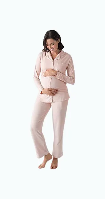 Product Image of the Kindred Bravely Clea Bamboo Classic Long Sleeve Maternity & Nursing Pajama Set...