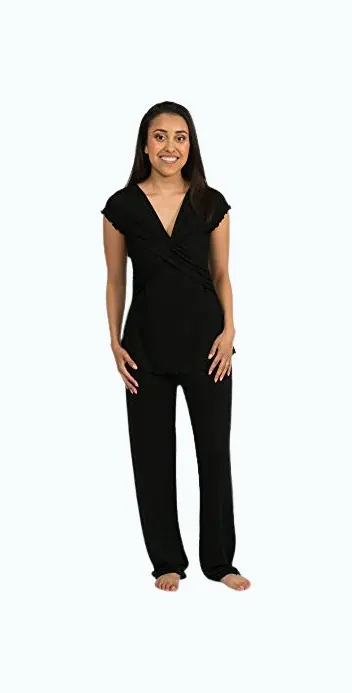 Davy Maternity & Nursing Pajama Set, Black - Kindred Bravely