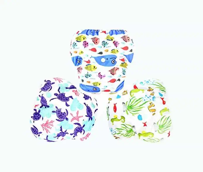 Product Image of the Langsprit 3 Pack Swim Diaper for Baby & Toddle,Reuseable Washable Diaper Swim...