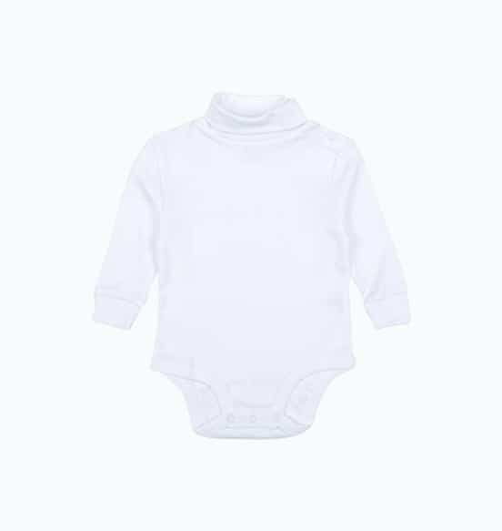 Product Image of the Leveret Long Sleeve Baby Boys Girls Bodysuit Turtleneck 100% Cotton Baby...