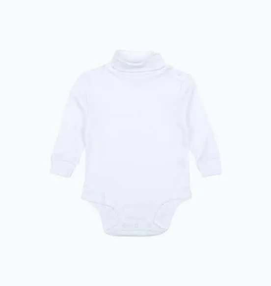 Product Image of the Leveret Long Sleeve Baby Boys Girls Bodysuit Turtleneck 100% Cotton Baby...