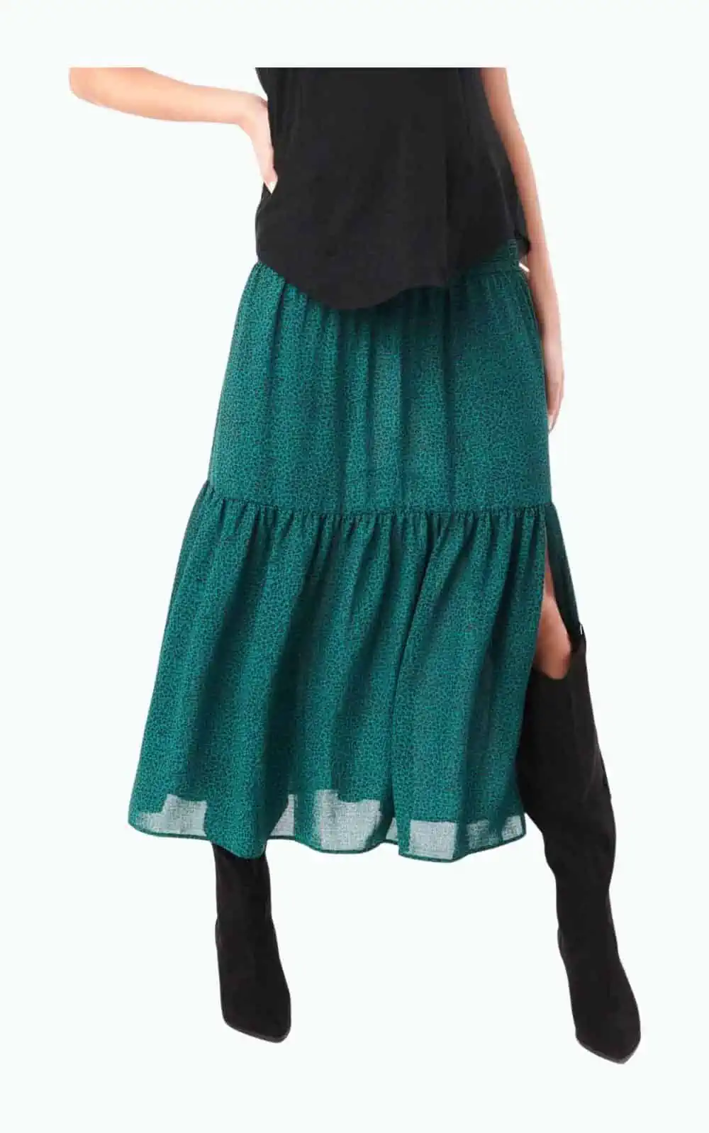 Product Image of the Loyal Hana: Layered, Ruffle, Maternity Maxi Skirt