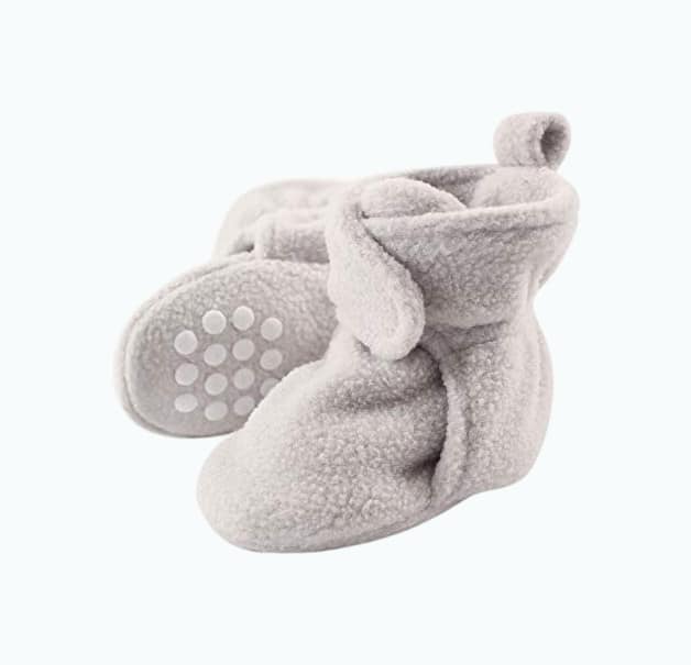 Product Image of the Luvable Friends Unisex Baby Cozy Fleece Booties, Gray, 0-6 Months