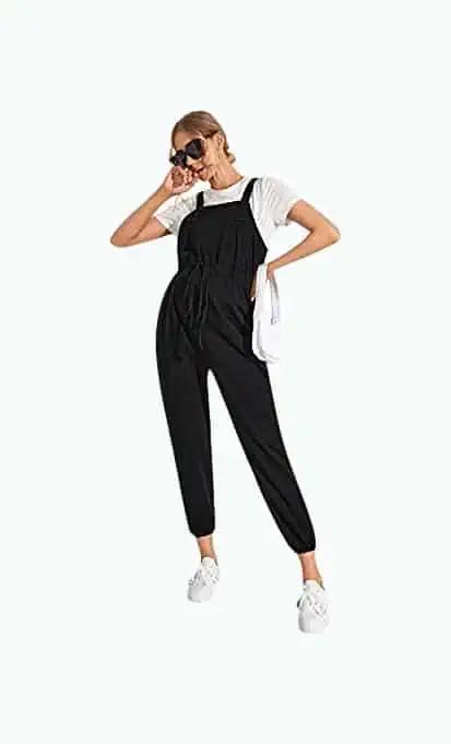Product Image of the MakeMeChic Drawstring Waist Overall Jumpsuit