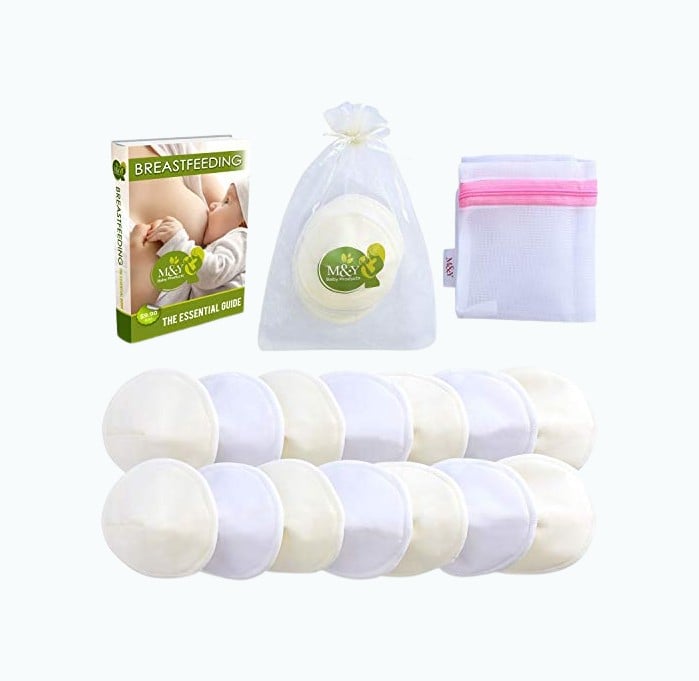 Lansinoh Reusable Nursing Pads for Breastfeeding Mothers, 8 Washable Pads, Pink and Black, Includes Mesh Wash Bag