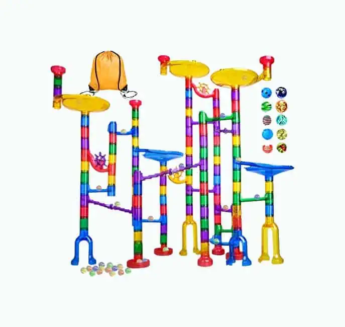 Product Image of the Meland Marble Run - 132Pcs Marble Maze Game Building Toy for Kid, Marble Track...