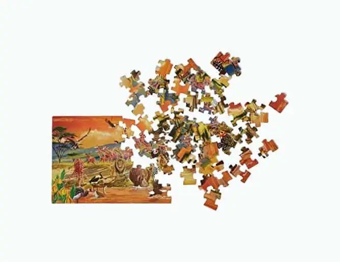 Product Image of the Melissa & Doug African Plains Safari Jumbo Jigsaw Floor Puzzle (100 pcs, over 4...