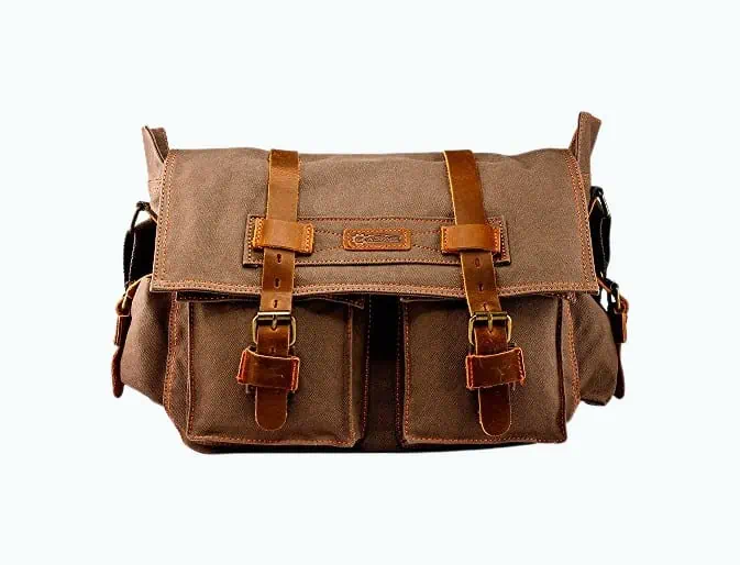 Product Image of the Men's Vintage Canvas Leather Tote