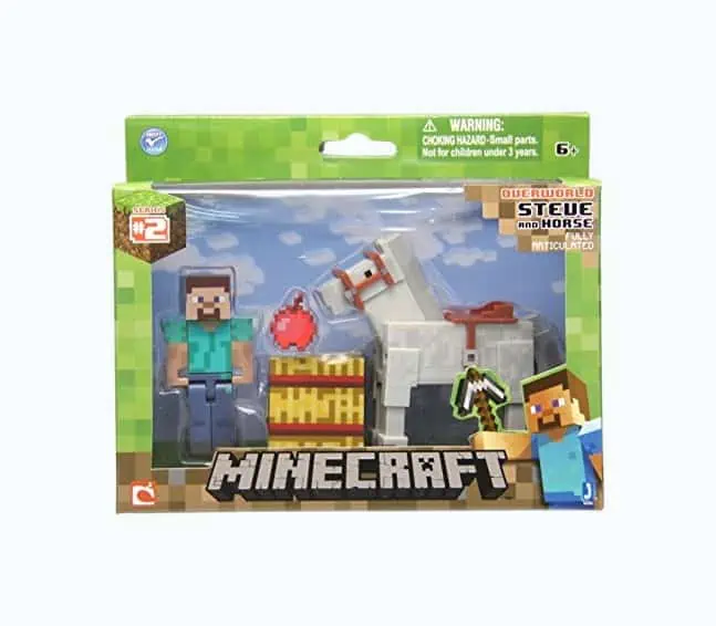 Product Image of the Minecraft Figure Pack Steve with White Horse 