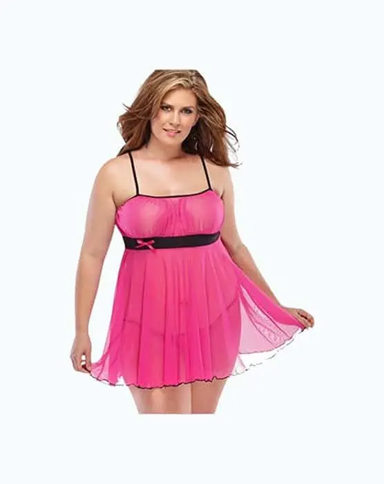 Product Image of the Mommylicious: Hot-Pink Maternity Plus-Size Babydoll