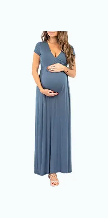 Product Image of the Mother Bee Deep V Maternity Dress