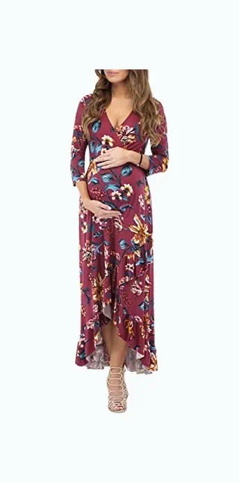 Product Image of the Mother Bee Faux Wrap Maternity Dress