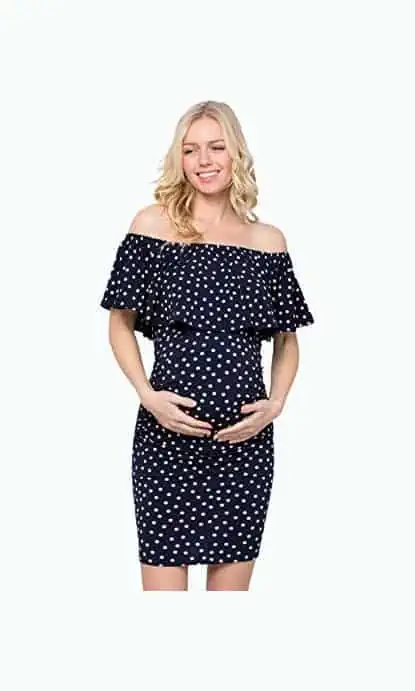 Product Image of the My Bump Off-the-Shoulder Maternity Dress