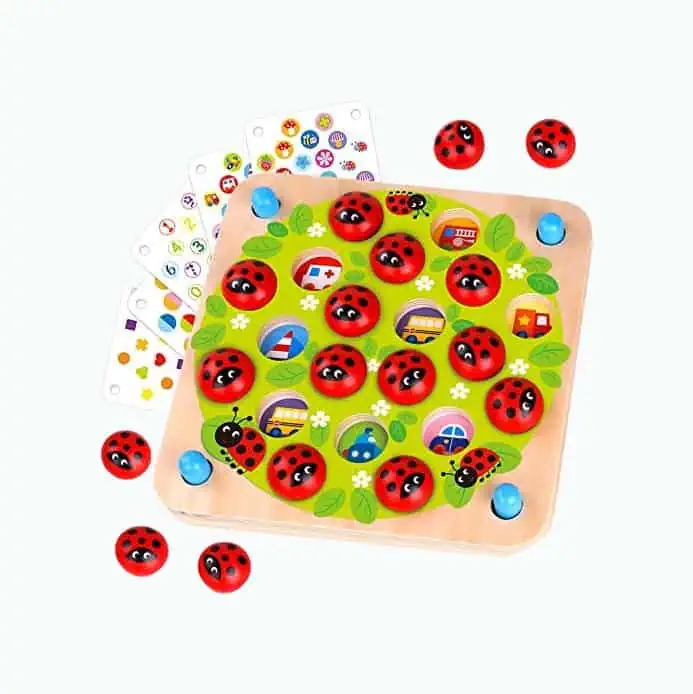 Product Image of the Nene Toys Ladybug’s Garden Memory Game – Wooden Memory Matching Game for...