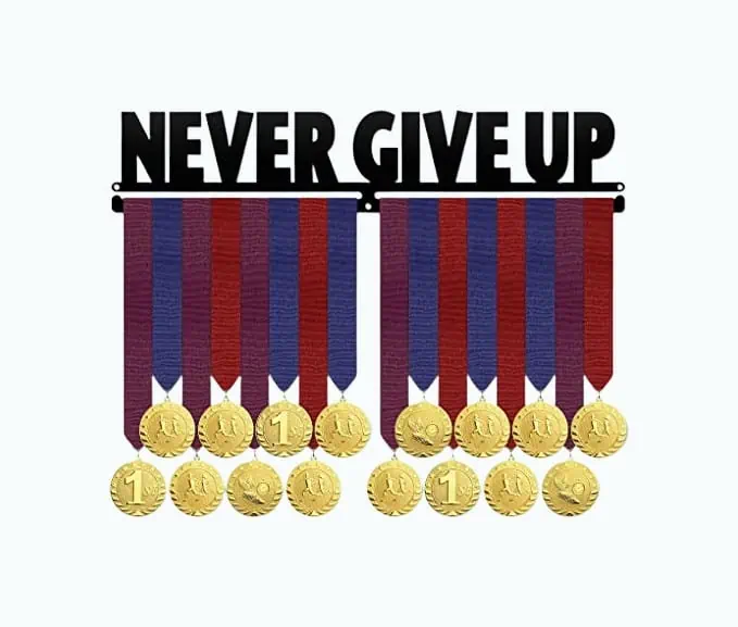 Product Image of the Never Give Up Medal Hanger