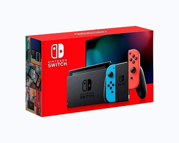 Product Image of the Nintendo Switch with Neon Blue and Neon Red