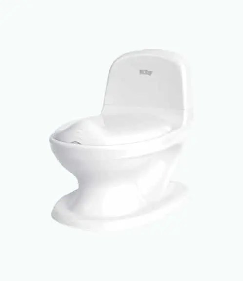 Product Image of the Nuby My Real Potty Training Toilet with Life-Like Flush Button and Sound - 18+...