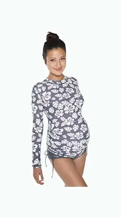 Product Image of the Oceanlily UV Protection Women's Rash Guard Maternity Swimwear Cover Up Hibiscus...