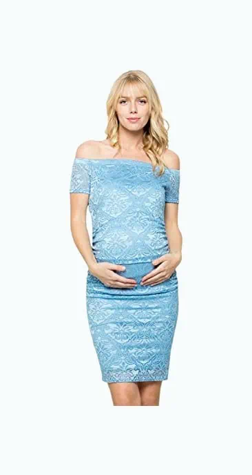 Product Image of the Off-the-Shoulder Stretch Lace Dress