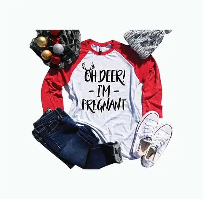 Product Image of the Oh Deer! I'm Pregnant - Christmas Pregnancy Announcement - Christmas Pregnancy...