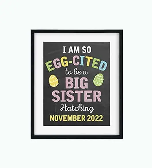 Product Image of the Personalized Easter Big Sister Pregnancy Announcement Paper Art Print |...